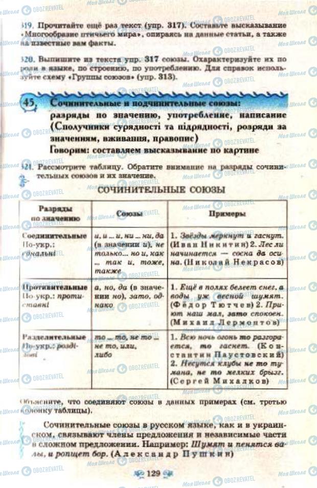 Підручники Російська мова 7 клас сторінка  129