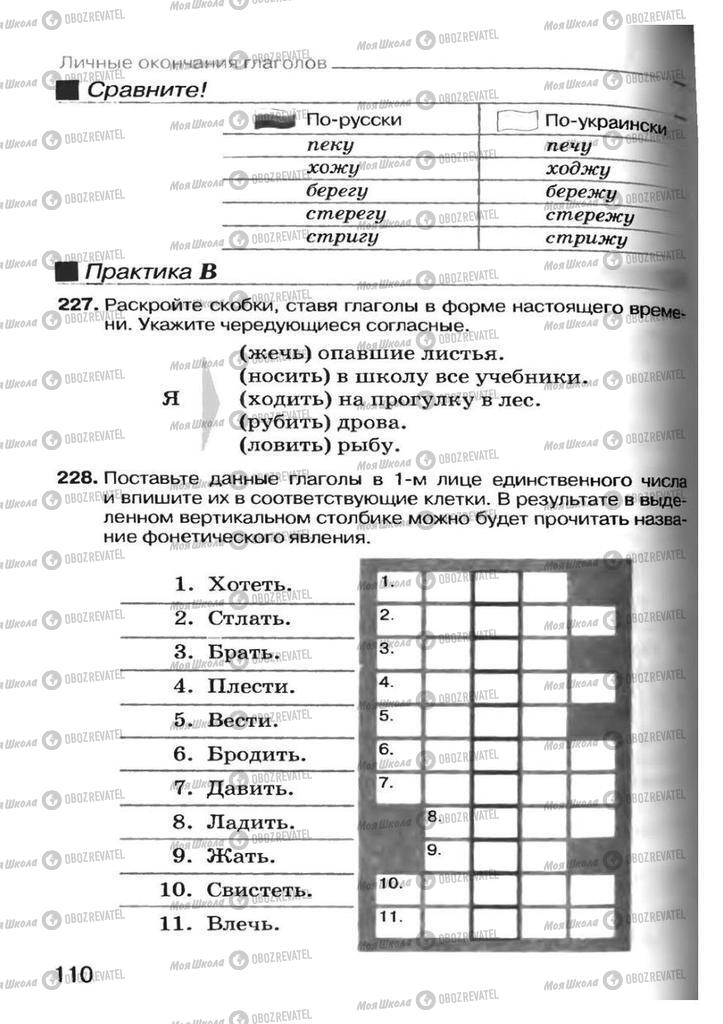 Підручники Російська мова 7 клас сторінка 110