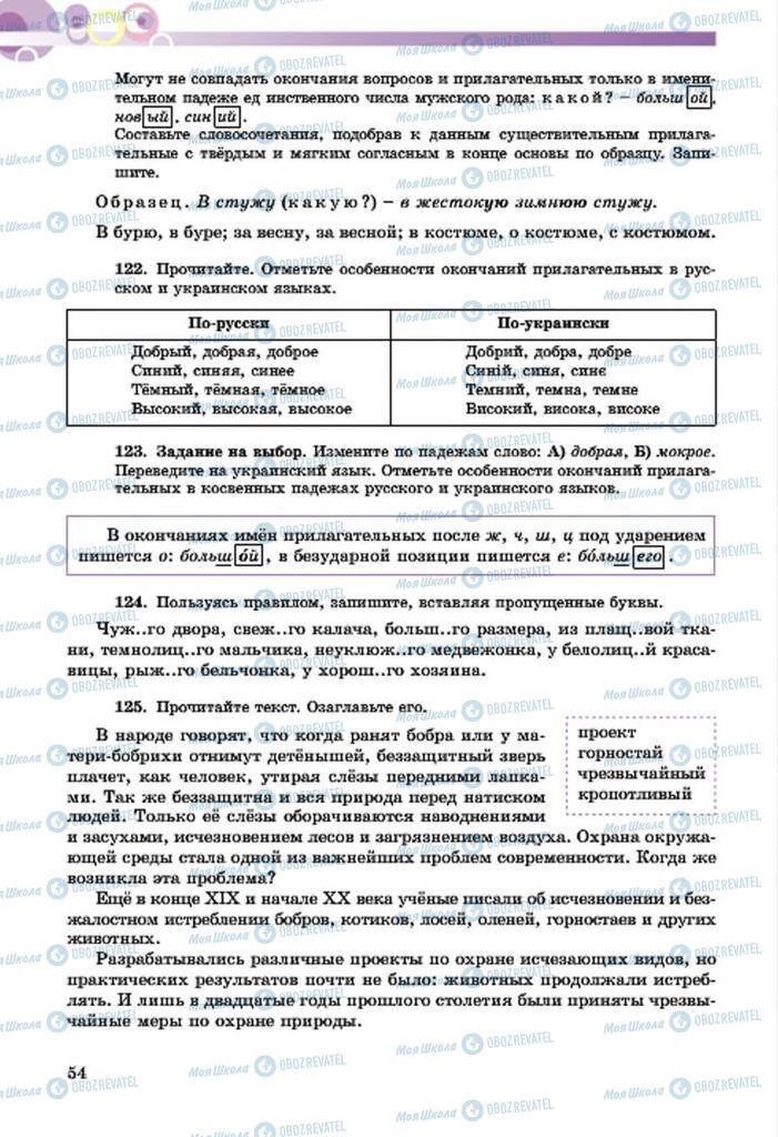 Підручники Російська мова 7 клас сторінка  54