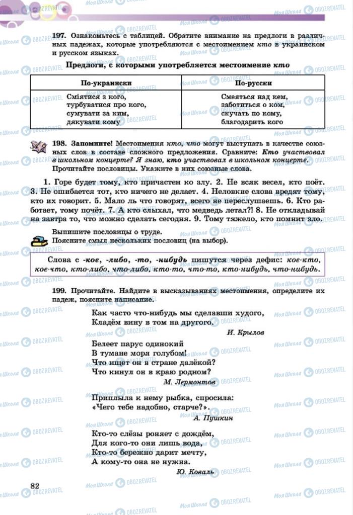 Підручники Російська мова 7 клас сторінка  82