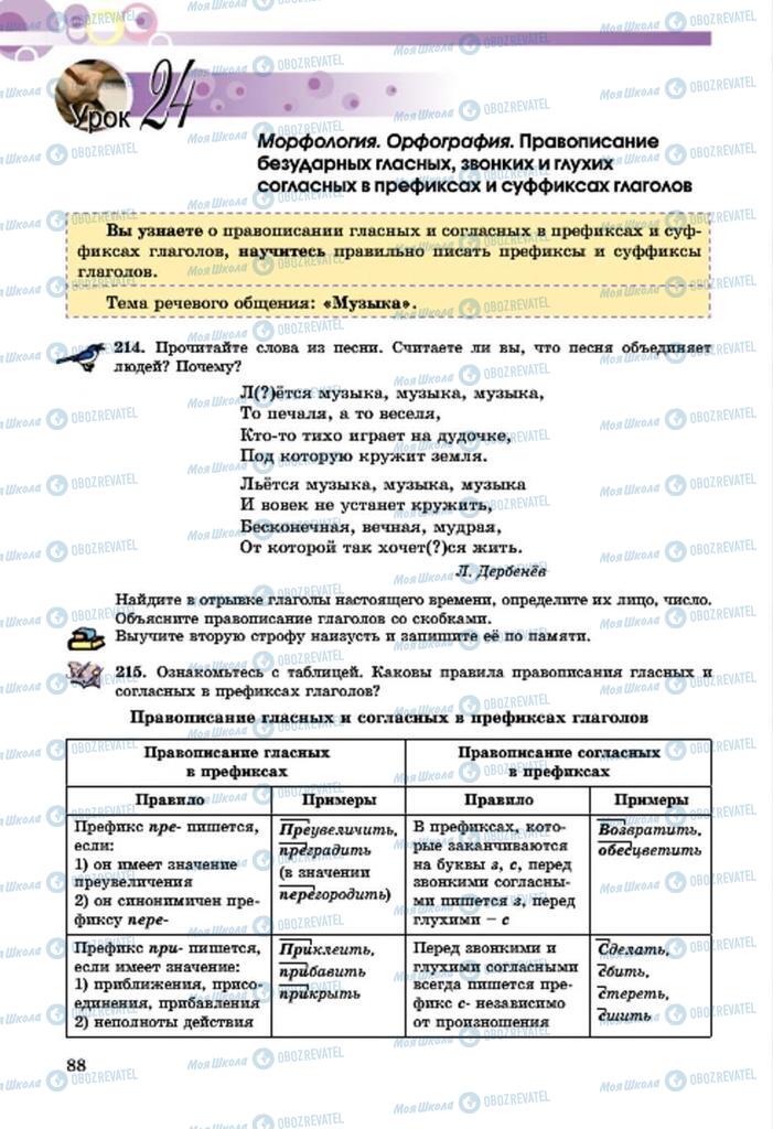 Підручники Російська мова 7 клас сторінка  88