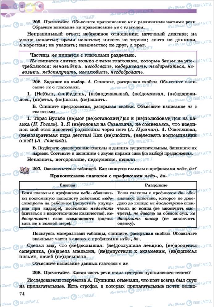 Учебники Русский язык 7 класс страница 74