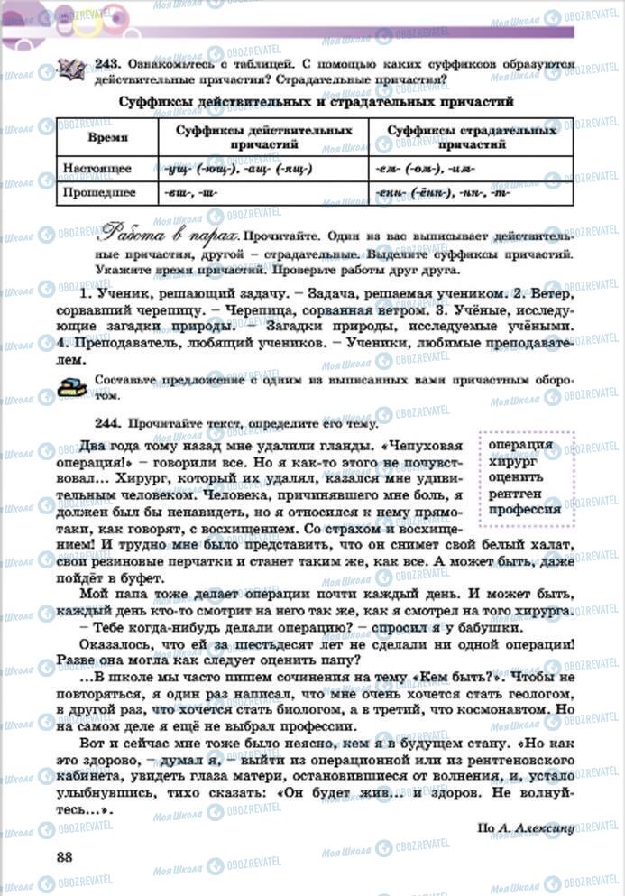 Учебники Русский язык 7 класс страница 88