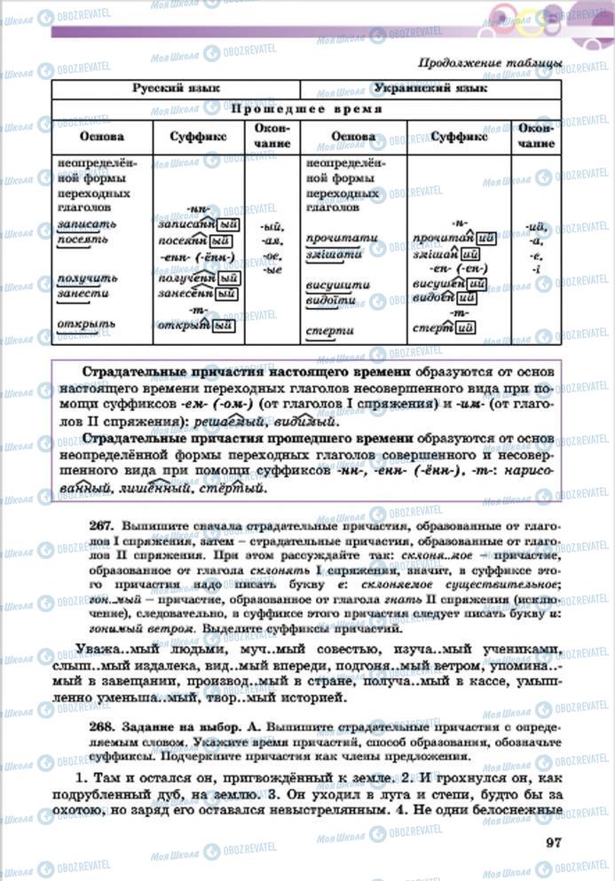 Підручники Російська мова 7 клас сторінка 97