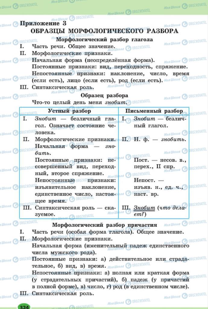 Підручники Російська мова 7 клас сторінка 324
