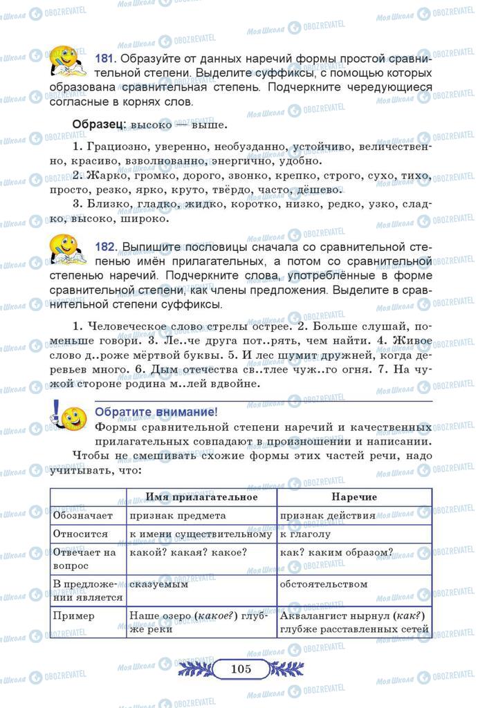 Підручники Російська мова 7 клас сторінка  105