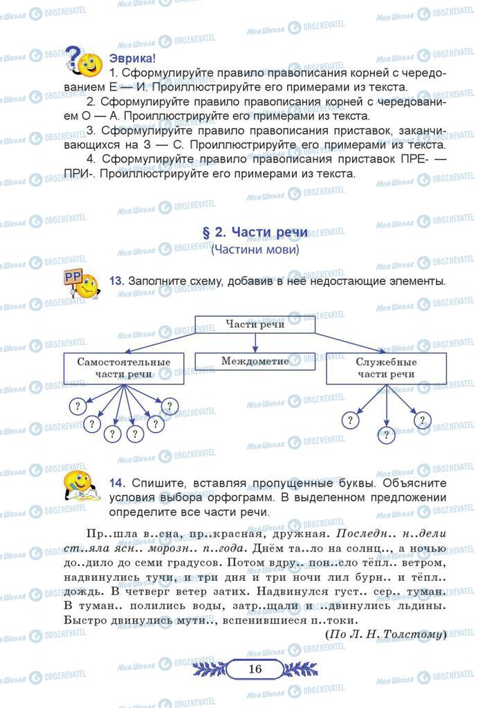 Підручники Російська мова 7 клас сторінка  16