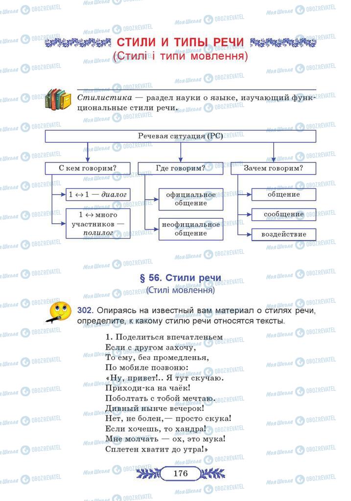 Підручники Російська мова 7 клас сторінка  176