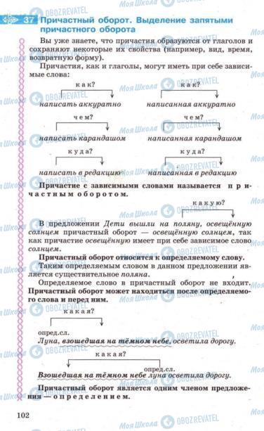 Підручники Російська мова 7 клас сторінка 102