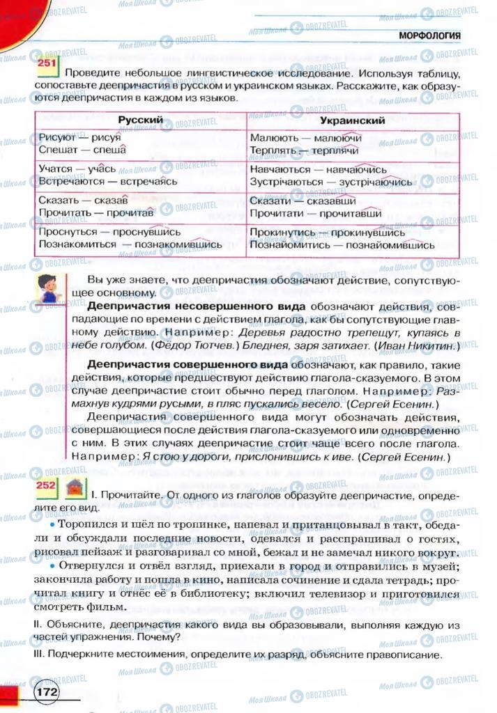 Учебники Русский язык 7 класс страница 172