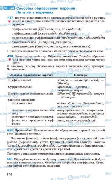 Підручники Російська мова 7 клас сторінка 174