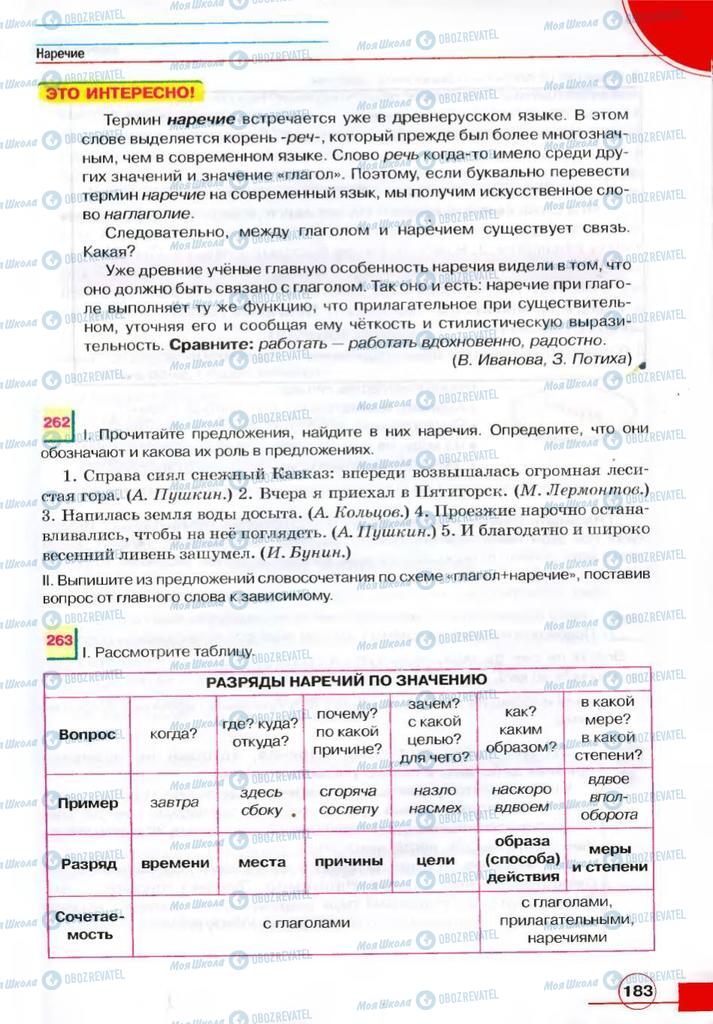 Підручники Російська мова 7 клас сторінка 183