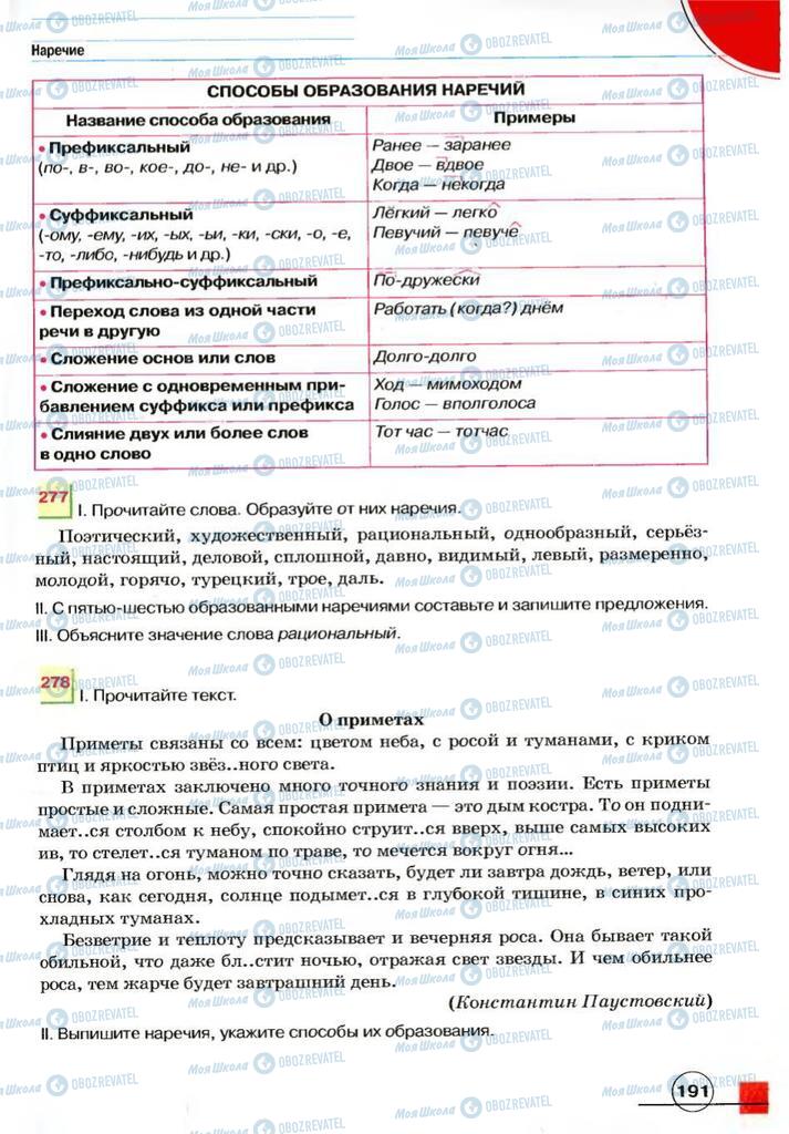 Учебники Русский язык 7 класс страница 191