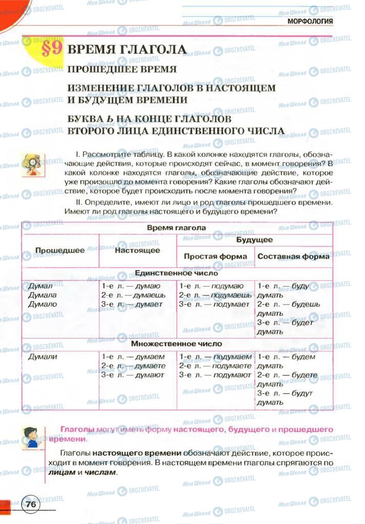 Підручники Російська мова 7 клас сторінка 76