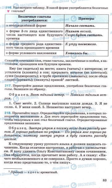 Підручники Російська мова 7 клас сторінка 83