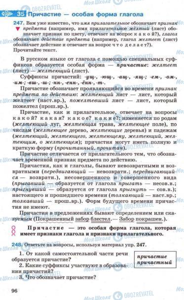Підручники Російська мова 7 клас сторінка 96