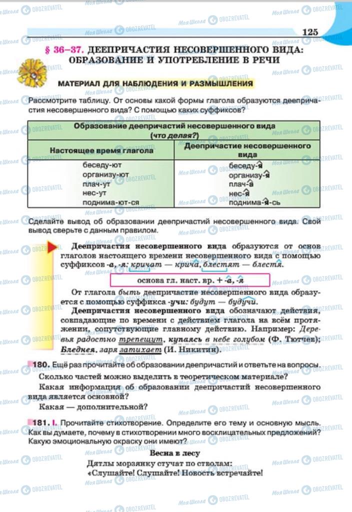 Учебники Русский язык 7 класс страница 125