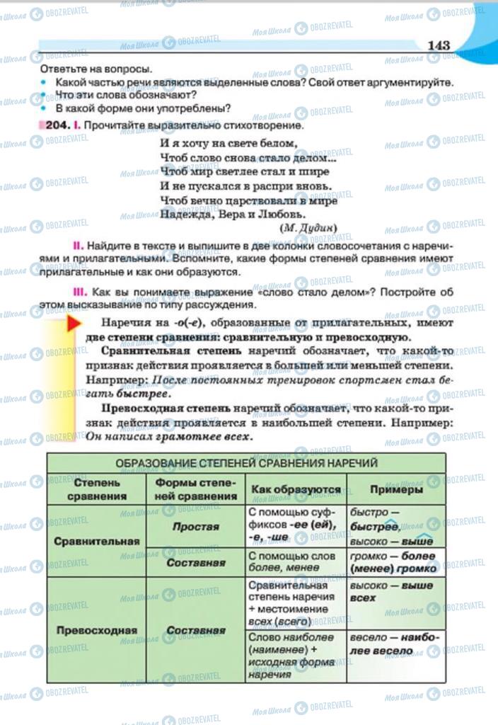 Підручники Російська мова 7 клас сторінка 143