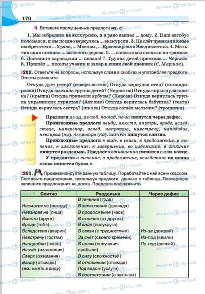 Підручники Російська мова 7 клас сторінка 170