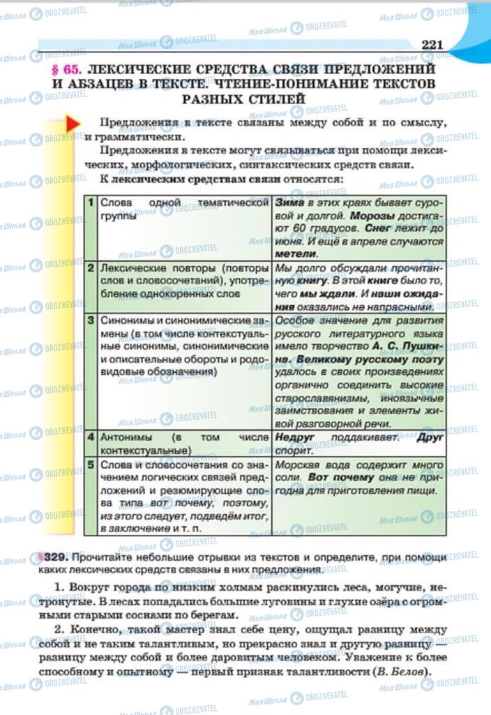 Підручники Російська мова 7 клас сторінка 221