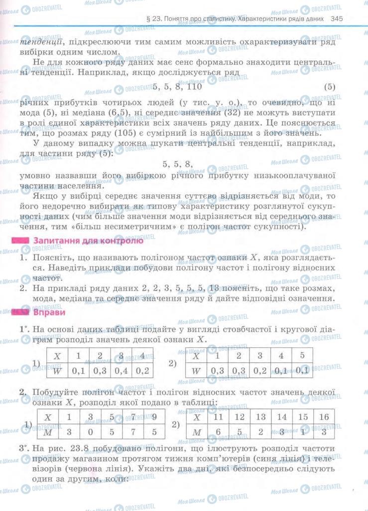 Підручники Алгебра 11 клас сторінка 345