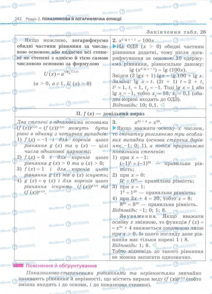 Підручники Алгебра 11 клас сторінка 242
