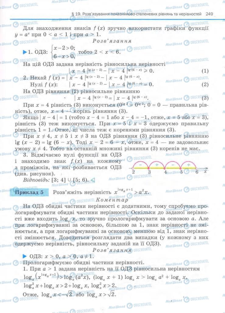 Підручники Алгебра 11 клас сторінка 249