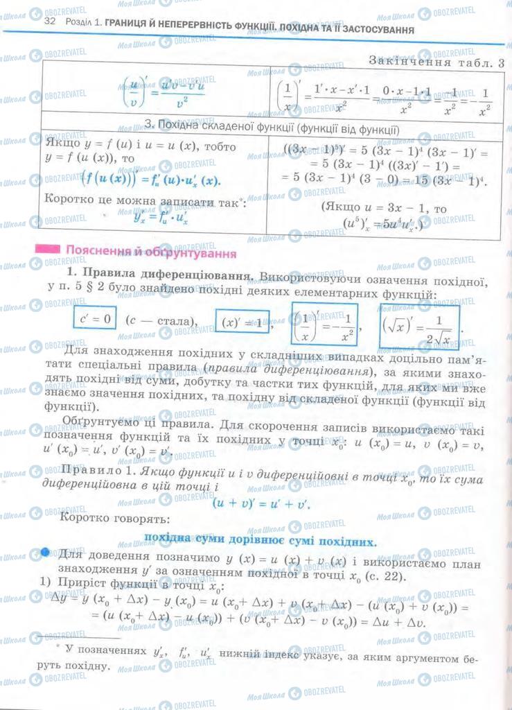 Підручники Алгебра 11 клас сторінка  32