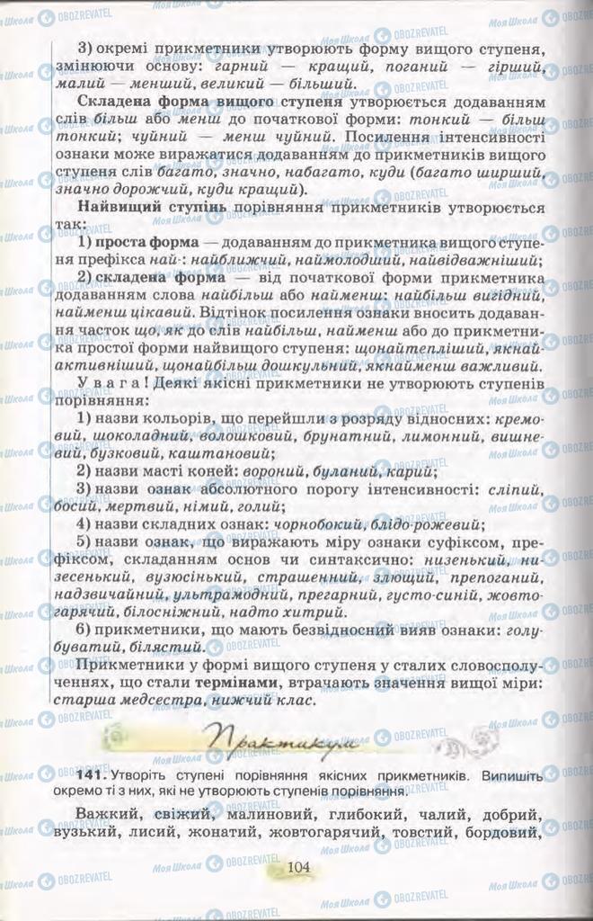 Підручники Українська мова 11 клас сторінка 104