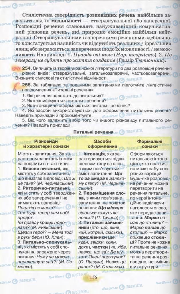 Підручники Українська мова 11 клас сторінка 156