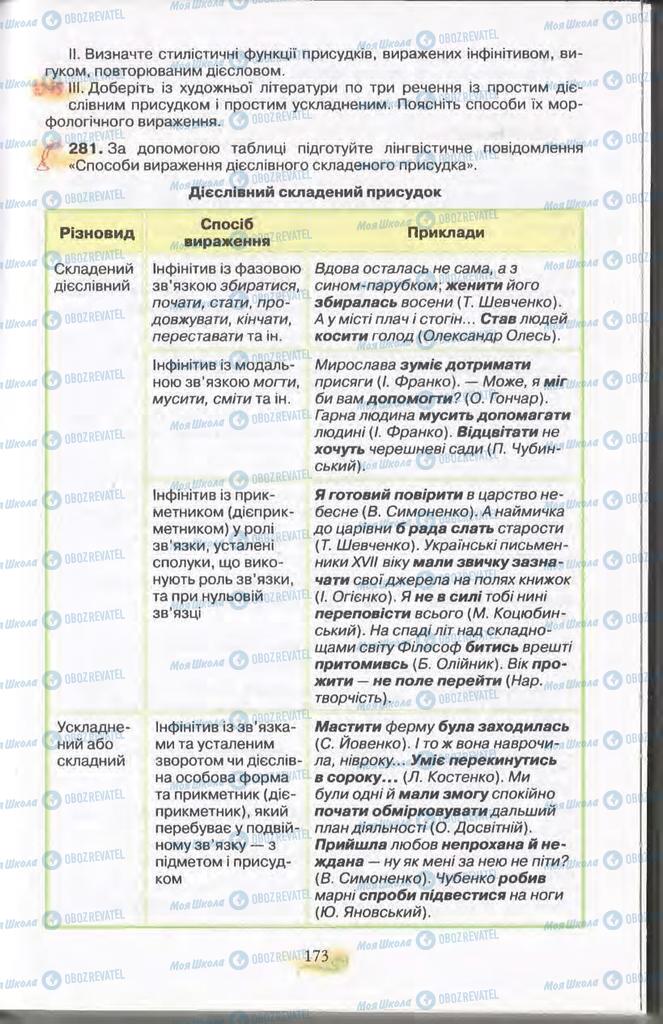 Учебники Укр мова 11 класс страница 173