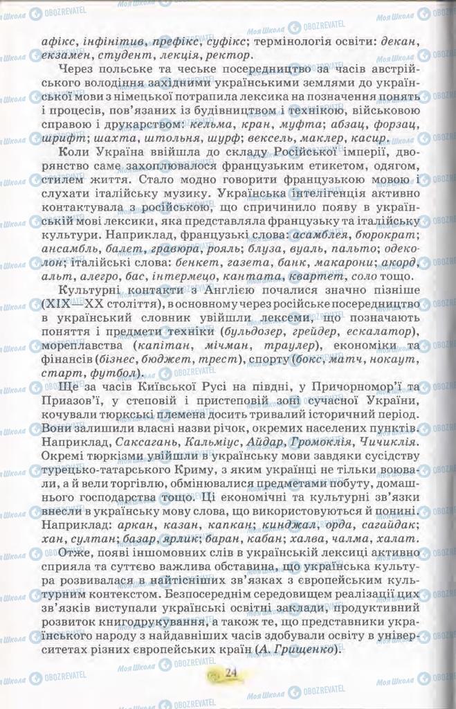 Підручники Українська мова 11 клас сторінка 24