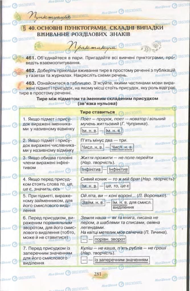 Учебники Укр мова 11 класс страница  281