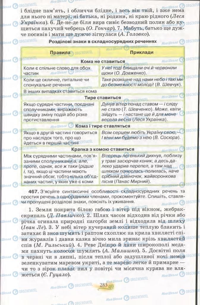 Підручники Українська мова 11 клас сторінка 283