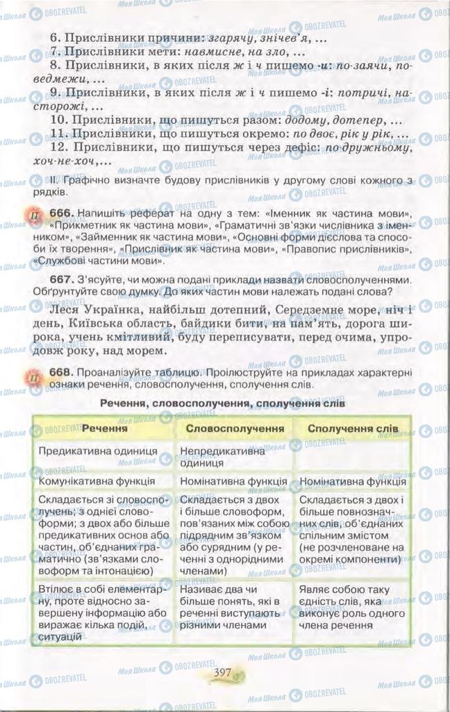 Підручники Українська мова 11 клас сторінка 397