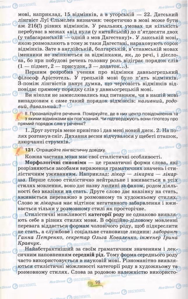 Учебники Укр мова 11 класс страница 98