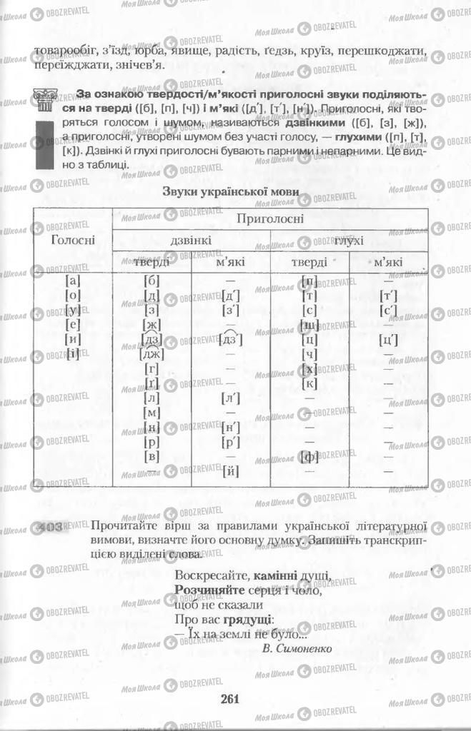 Підручники Українська мова 11 клас сторінка  261