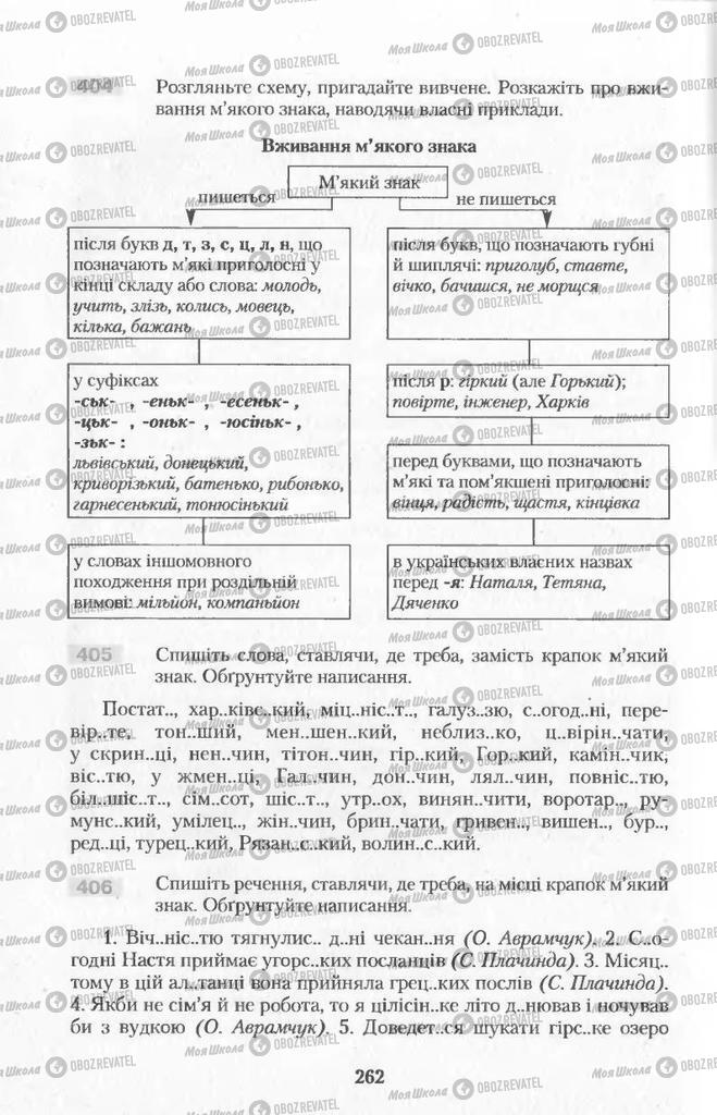 Підручники Українська мова 11 клас сторінка  262