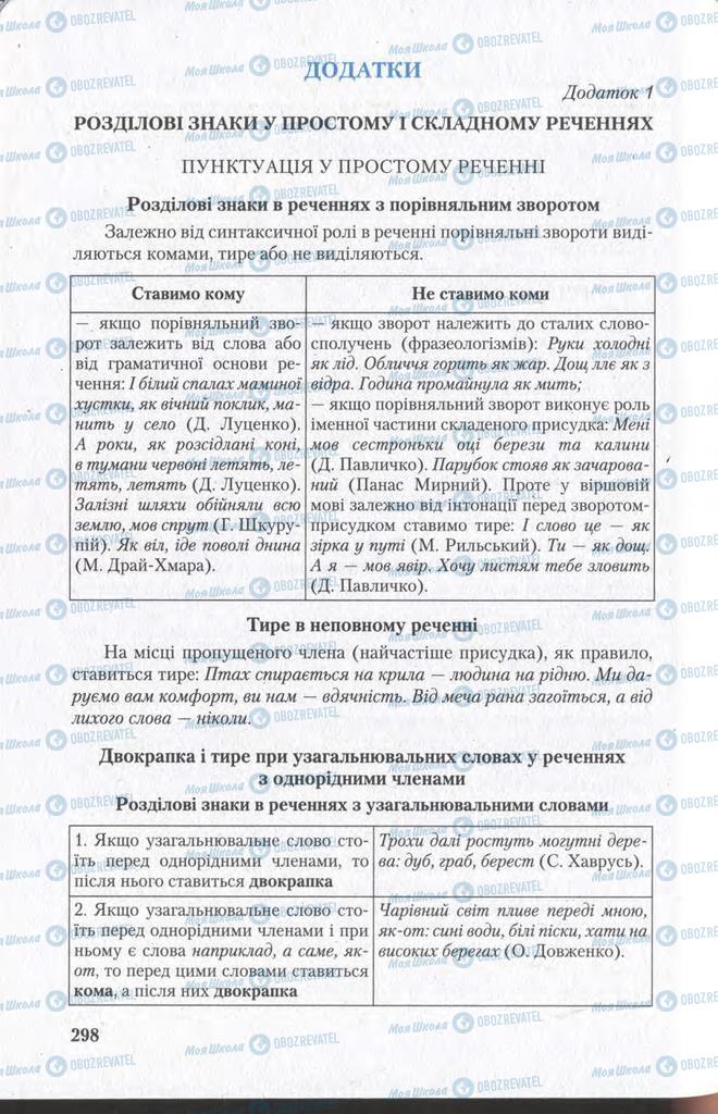 Підручники Українська мова 11 клас сторінка  298