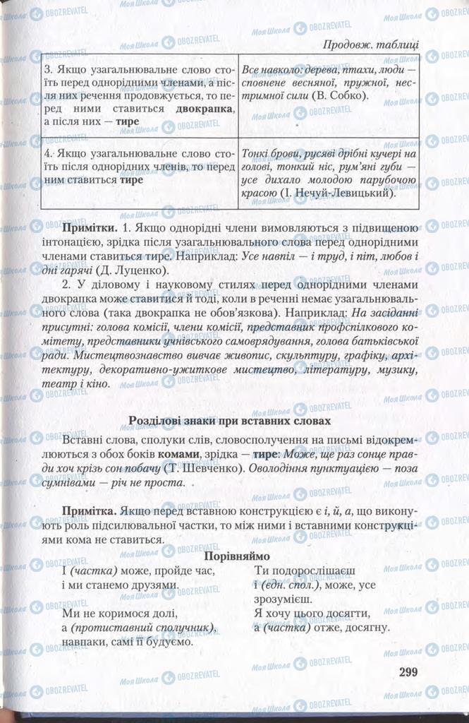 Підручники Українська мова 11 клас сторінка 299
