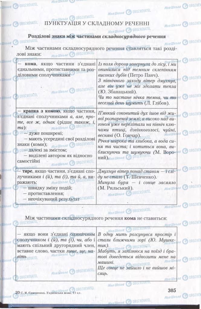 Підручники Українська мова 11 клас сторінка 305