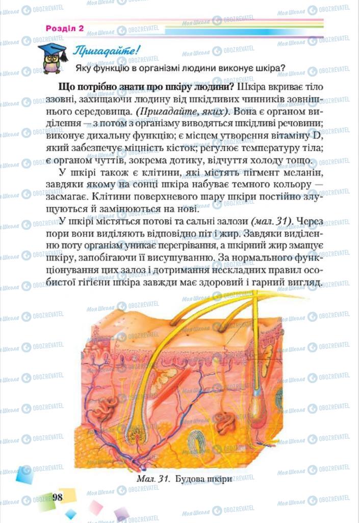 Підручники Основи здоров'я 7 клас сторінка  98