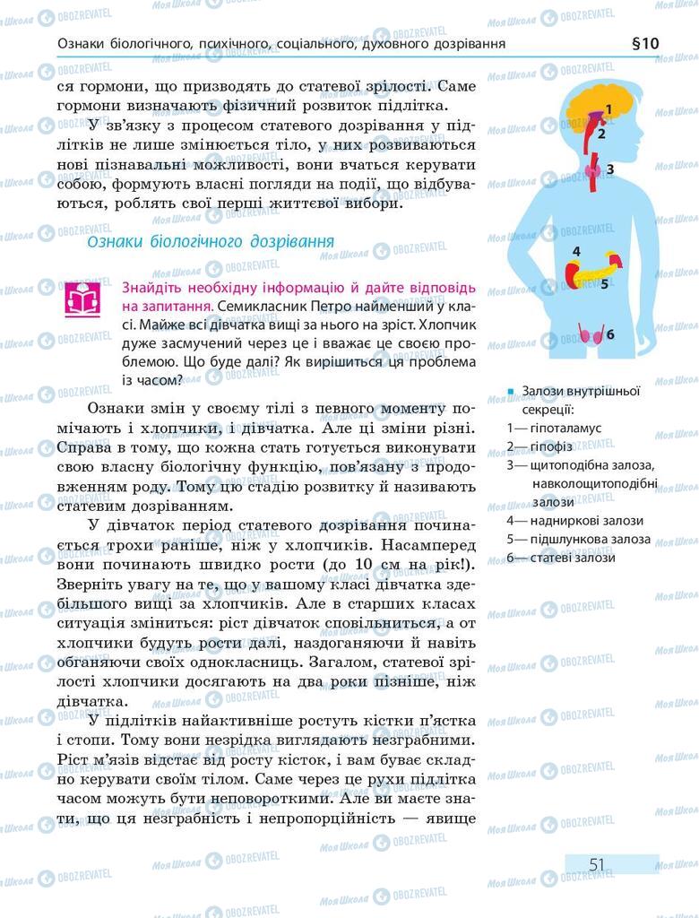 Учебники Основы здоровья 7 класс страница  51