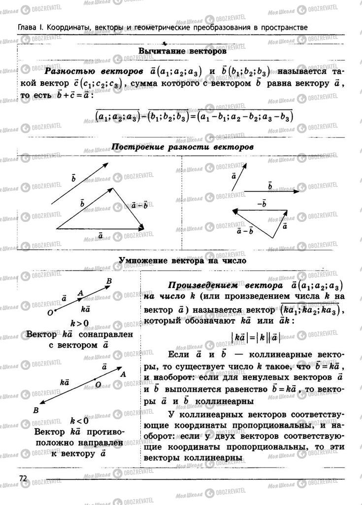 Підручники Геометрія 11 клас сторінка 72