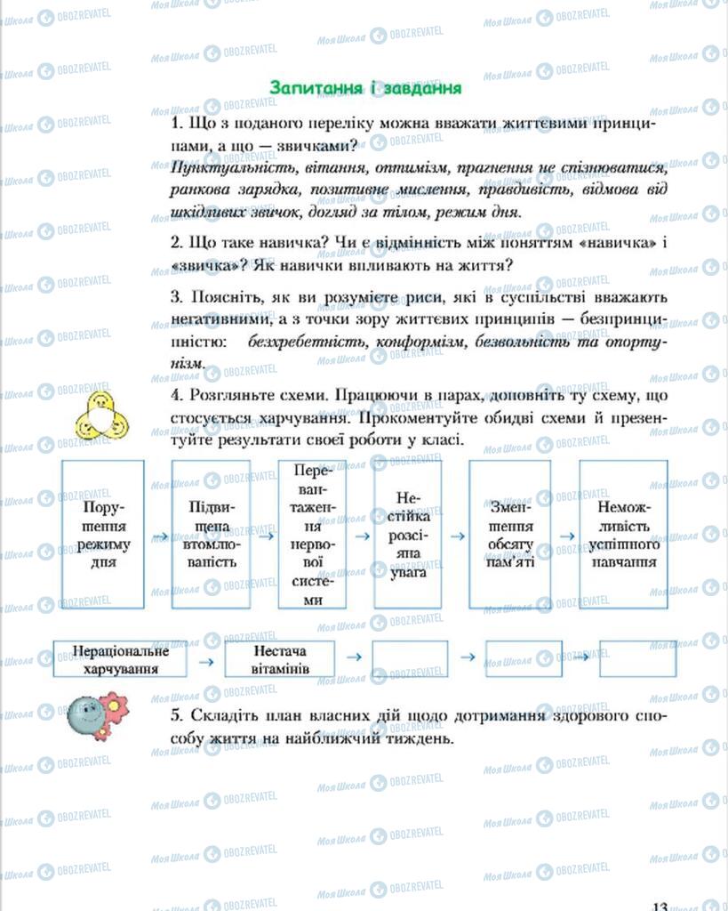 Підручники Основи здоров'я 7 клас сторінка 13