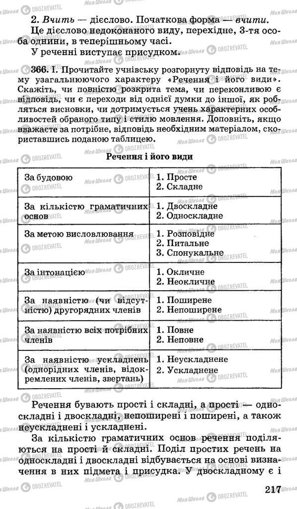 Учебники Укр мова 11 класс страница 217