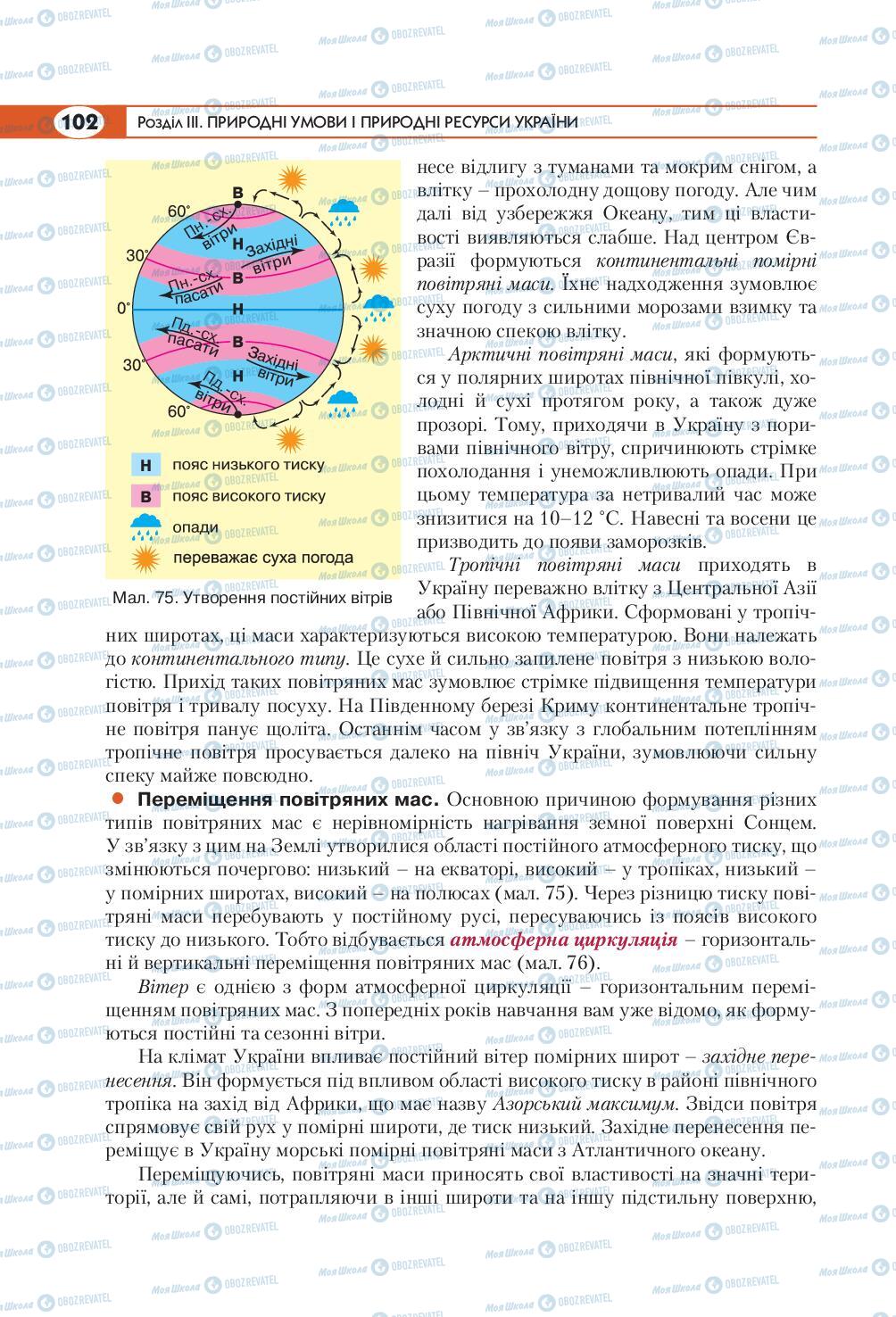 Підручники Географія 8 клас сторінка  102