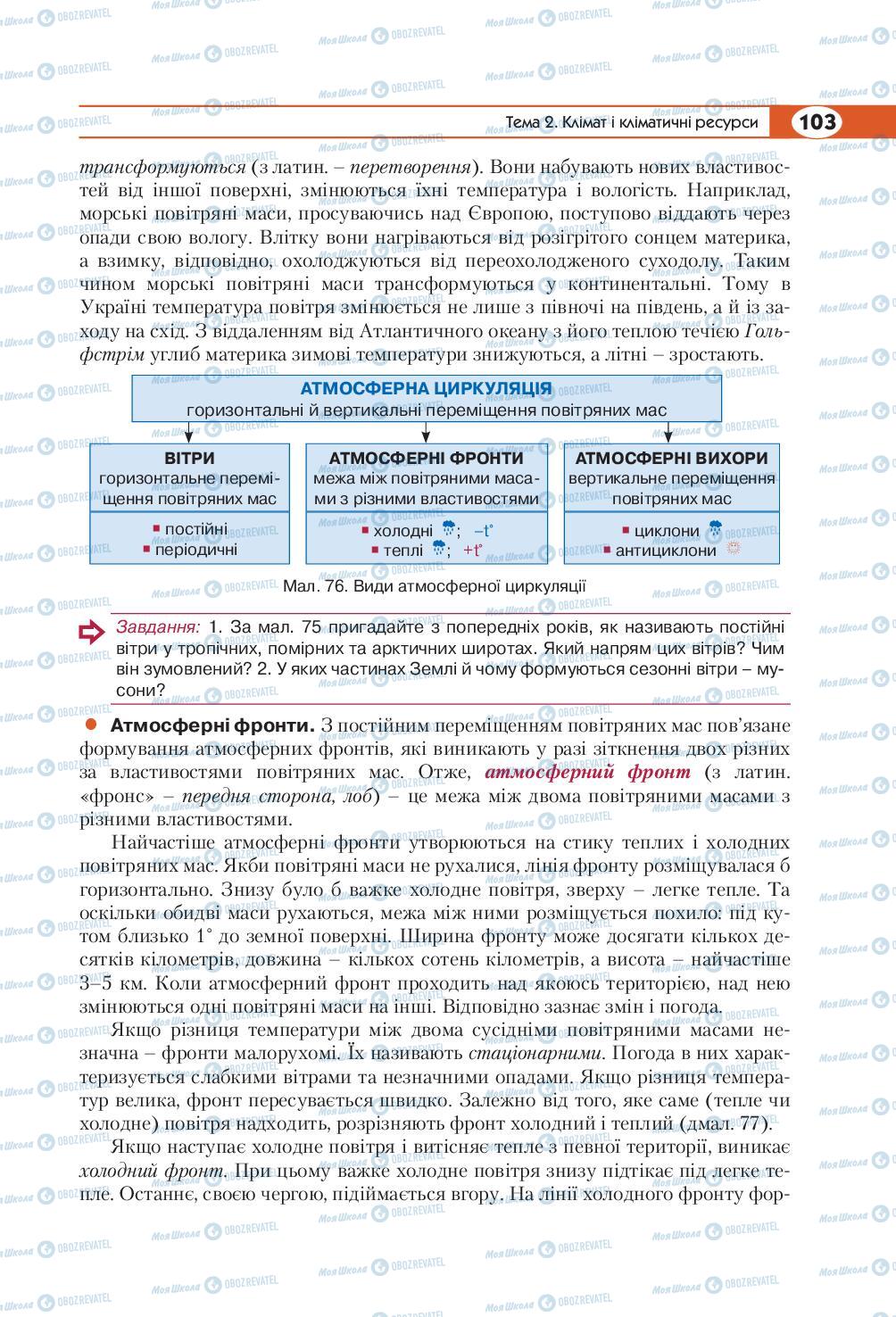 Підручники Географія 8 клас сторінка  103