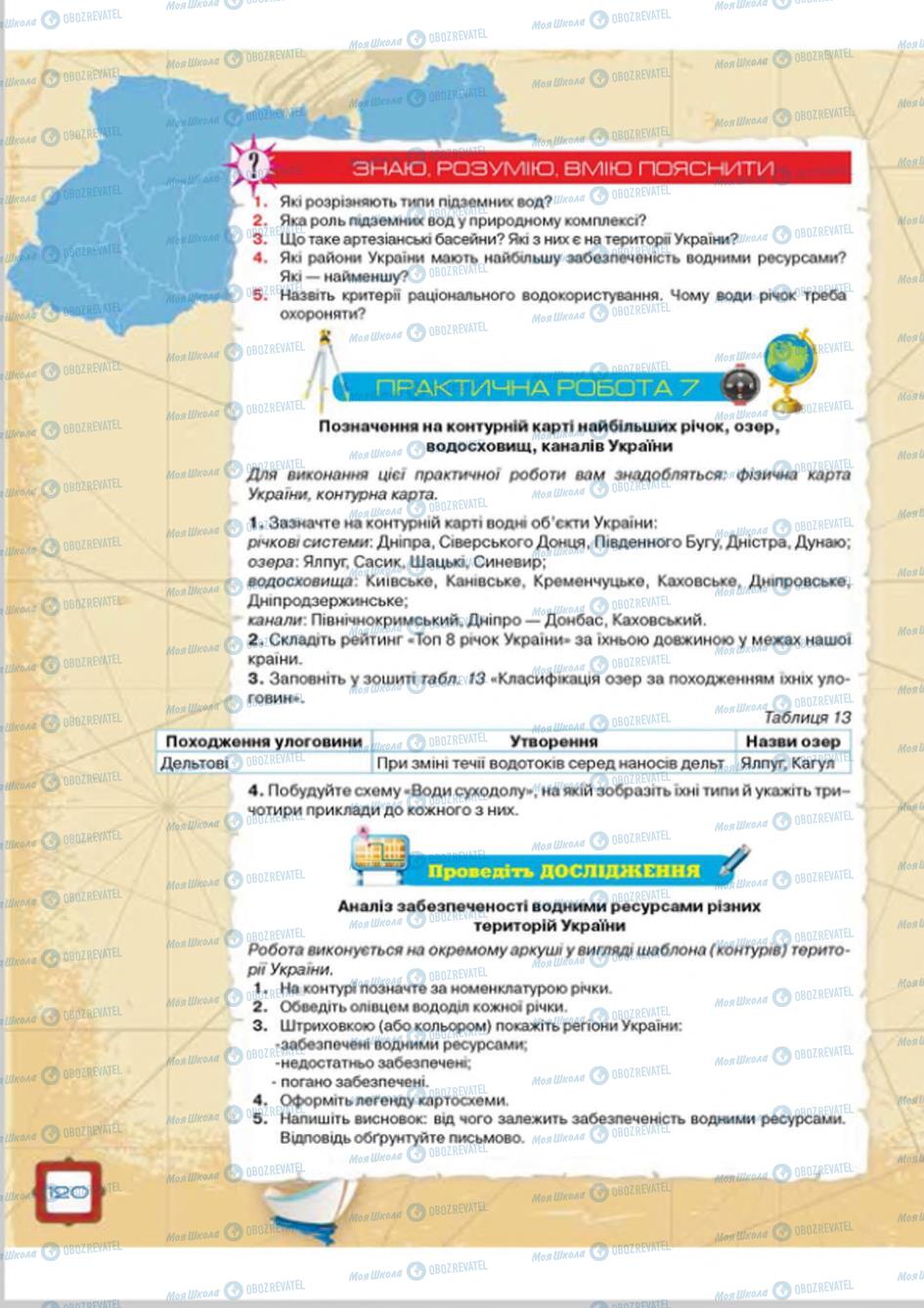 Підручники Географія 8 клас сторінка  120