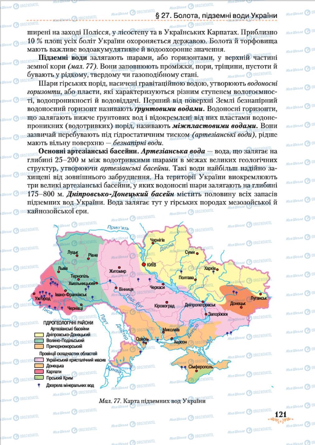 Підручники Географія 8 клас сторінка 121